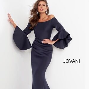 Jovani navy scuba mother of the bride dress, long